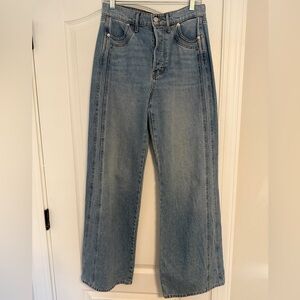 Veronica Beard Taylor Relaxed Wide Leg High Waist Jeans 28